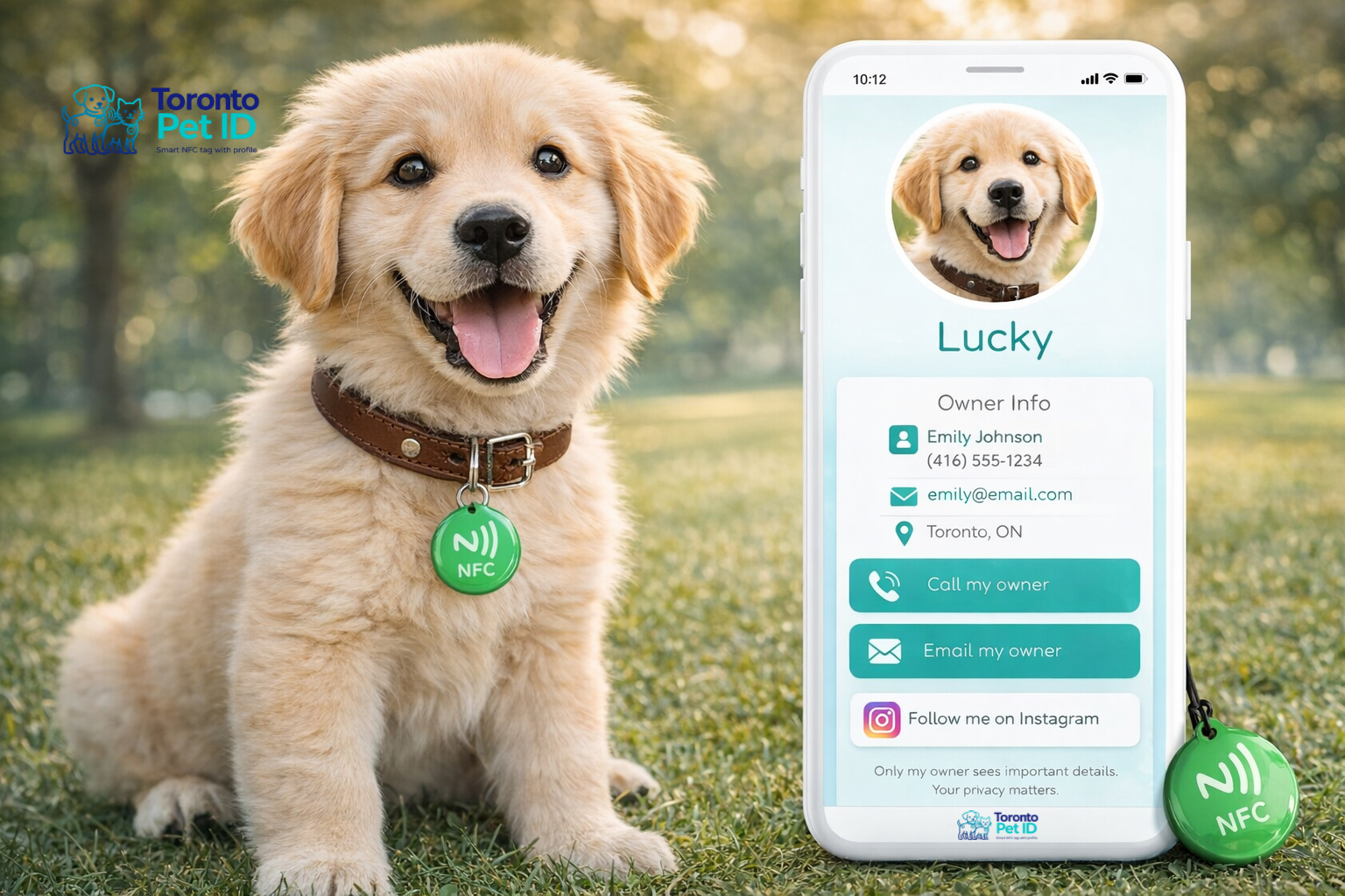 Pet profile connect to a smart tag for pet in Toronto